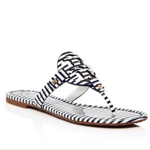 Tory Burch miller striped flat sandals slippers